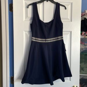 Navy and white dress